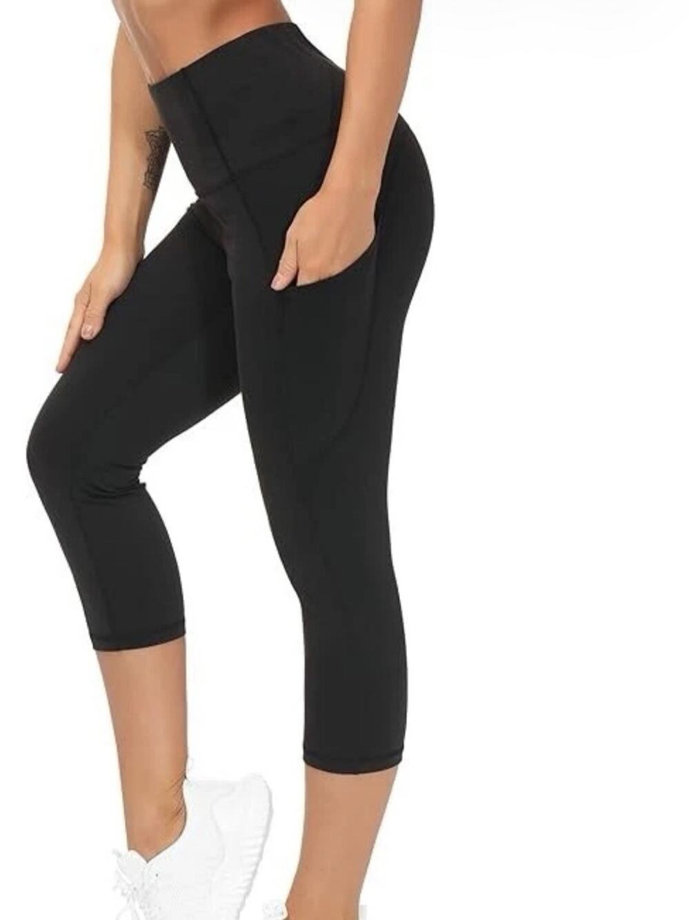 3 packs Thick High Waist Yoga Pants with Pockets, Tummy Control Workout Size XXL